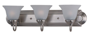 Essentials - 801x 24' 3 Light Bath Vanity Light in Satin Nickel with Frosted Glass Finish