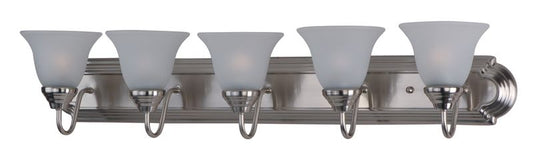 Essentials - 801x 36" 5 Light Bath Vanity Light in Satin Nickel with Frosted Glass Finish