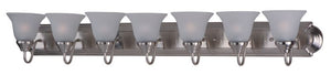 Essentials - 801x 48' 7 Light Bath Vanity Light in Satin Nickel with Frosted Glass Finish