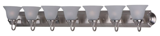 Essentials - 801x 48" 7 Light Bath Vanity Light in Satin Nickel with Frosted Glass Finish