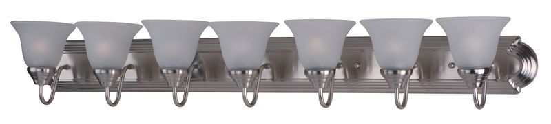 Essentials - 801x 48' 7 Light Bath Vanity Light in Satin Nickel with Frosted Glass Finish