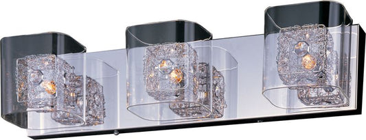 Gem 22" 3 Light Bath Vanity Light in Polished Chrome and Silver