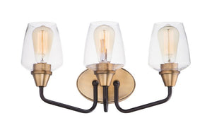 Goblet 18' 3 Light Bath Vanity Light in Bronze and Antique Brass
