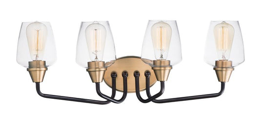 Goblet 26.25" 4 Light Bath Vanity Light in Bronze and Antique Brass