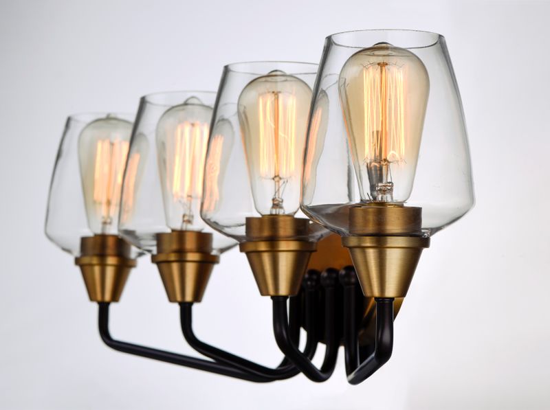 Goblet 26.25' 4 Light Vanity Lighting in Bronze and Antique Brass