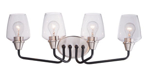 Goblet 26.25' 4 Light Bath Vanity Light in Black and Satin Nickel