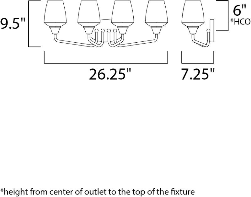 Goblet 26.25' 4 Light Vanity Lighting in Black and Satin Nickel