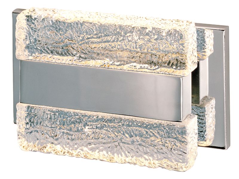 Ice 9' 2 Light Vanity Wall Sconce in Polished Chrome