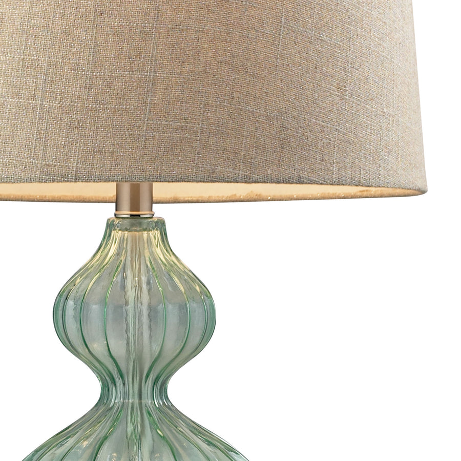 Smoked Glass 25' Table Lamp in Brushed Steel