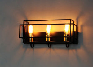 Liner 3 Light Vanity Lighting in Black and Satin Brass