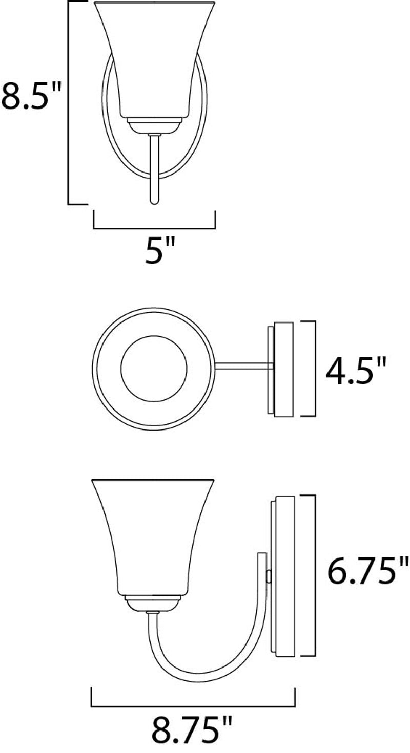 Logan 5' Single Light Wall Sconce in Satin Nickel