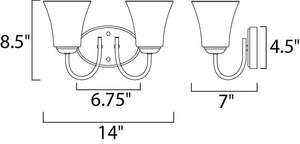 Logan 14' 2 Light Wall Sconce in Satin Nickel