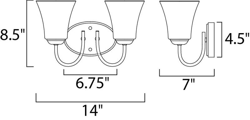 Logan 14' 2 Light Wall Sconce in Satin Nickel