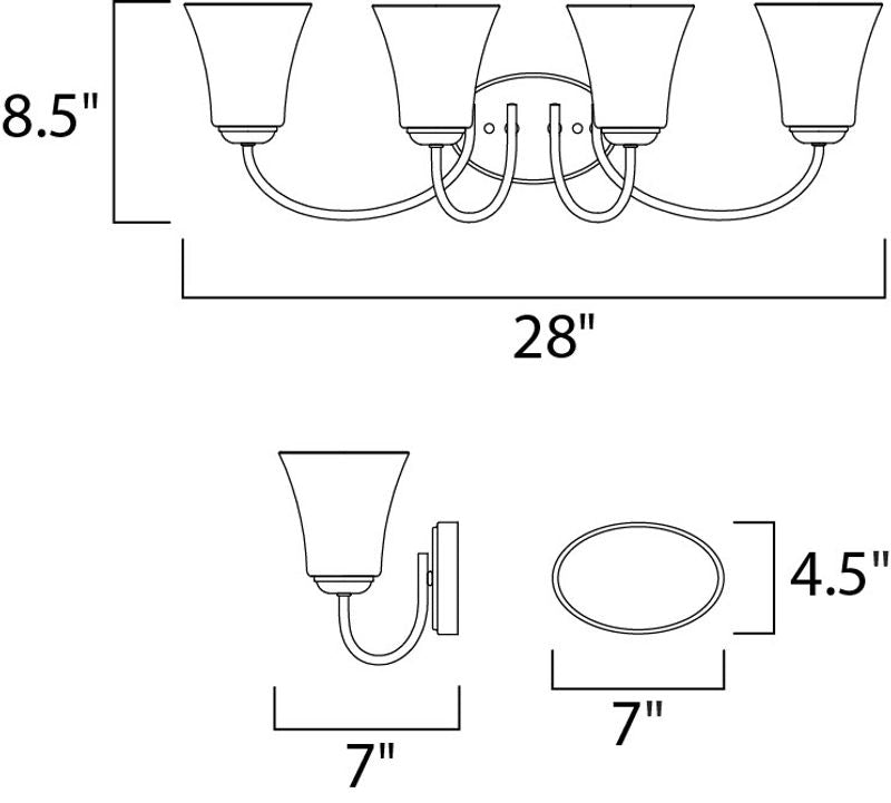 Logan 28' 4 Light Wall Sconce in Satin Nickel