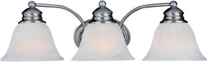 Malaga 19.5' 3 Light Bath Vanity Light in Satin Nickel with Marble Glass Finish