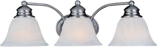 Malaga 19.5" 3 Light Bath Vanity Light in Satin Nickel with Marble Glass Finish
