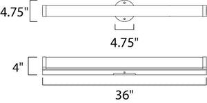 Polar 36' Single Light Vanity Lighting in Polished Chrome