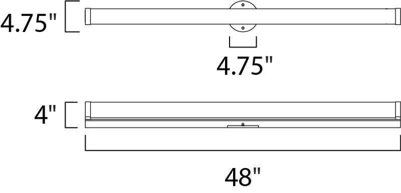 Polar 48' Single Light Vanity Lighting in Polished Chrome