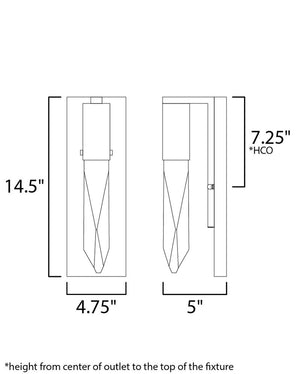 Quartz 4.75' Single Light Vanity Lighting in Black