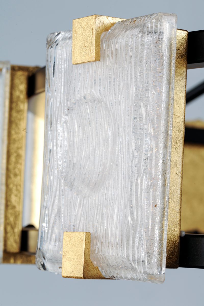 Radiant 3 Light Vanity Lighting in Black and Gold Leaf
