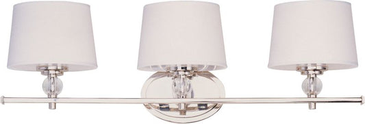 Rondo 26.25" 3 Light Bath Vanity Light in Polished Nickel