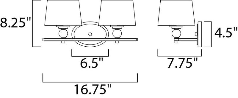 Rondo 16.75' 2 Light Vanity Lighting Wall Sconce in Oil Rubbed Bronze