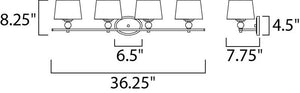 Rondo 36.25' 4 Light Vanity Lighting in Oil Rubbed Bronze
