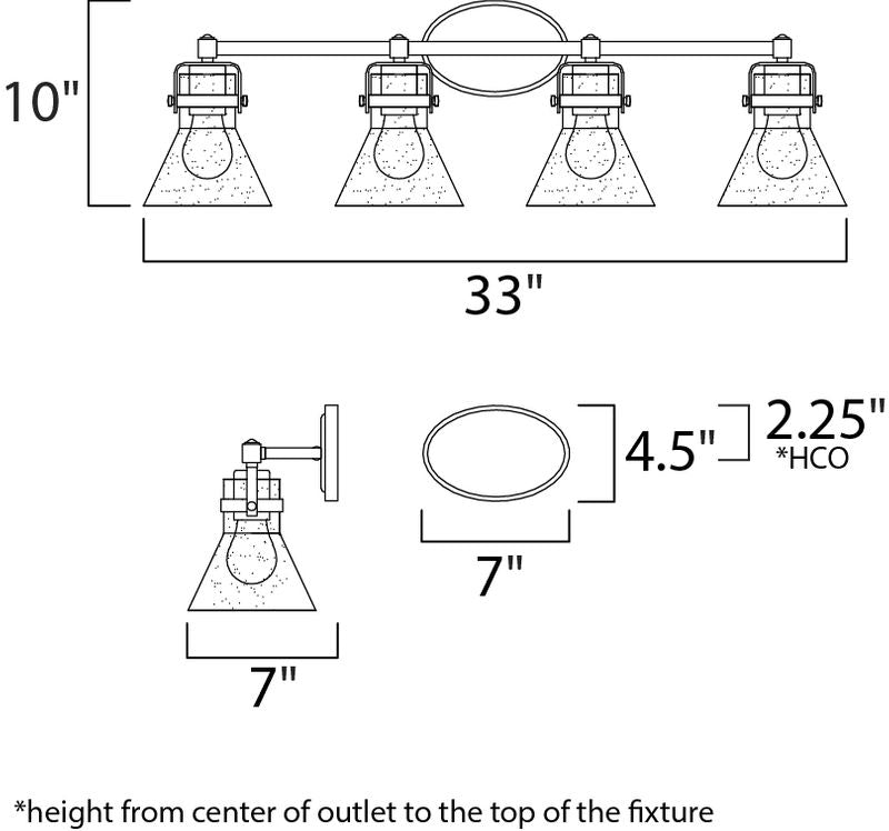 Seafarer 33' 4 Light Vanity Lighting in Polished Chrome