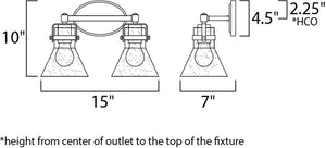 Seafarer 15' x 10' Vanity Lighting with 2 Light bulbs included - Polished Chrome