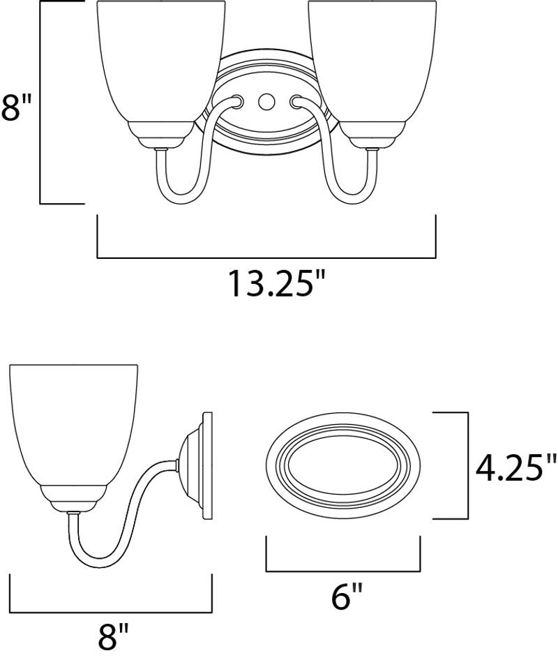Stefan 13.25' 2 Light Vanity Lighting in Satin Nickel