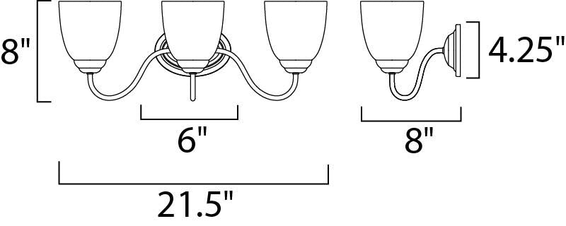 Stefan 21.5' 3 Light Vanity Lighting in Satin Nickel