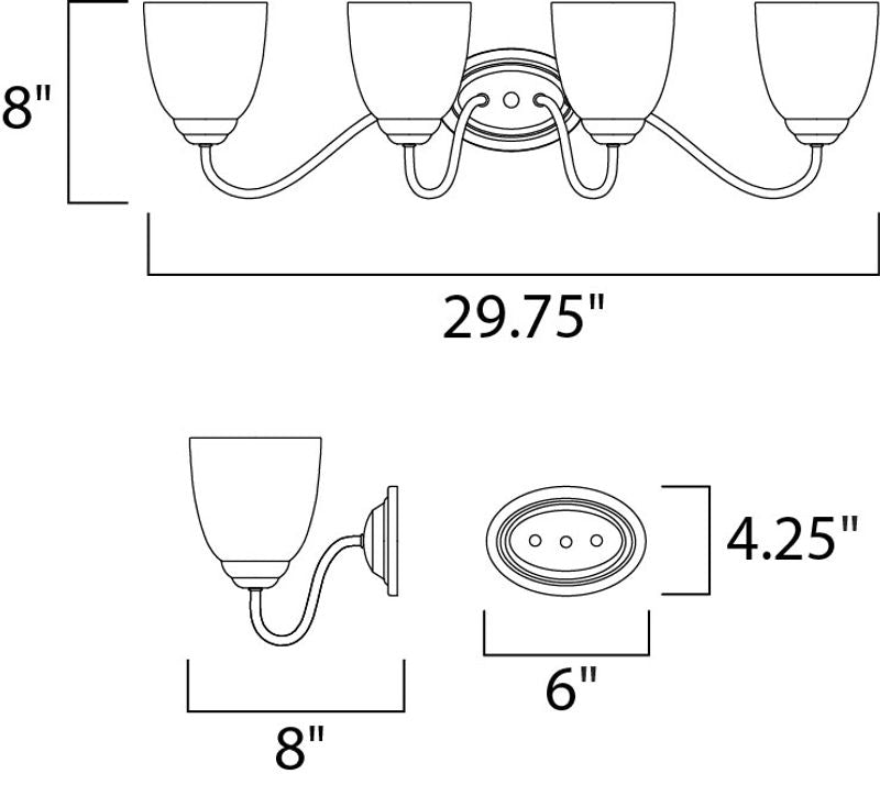 Stefan 29.75' 4 Light Vanity Lighting in Satin Nickel
