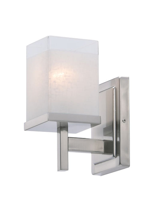 Tetra 5" Single Light Bath Vanity Light in Satin Nickel