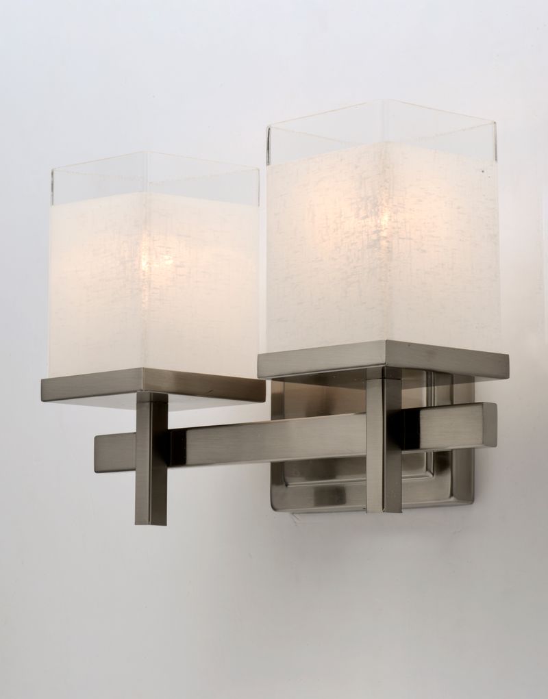 Tetra 14' 2 Light Vanity Lighting in Satin Nickel