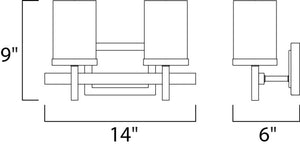 Tetra 14' 2 Light Vanity Lighting in Polished Chrome