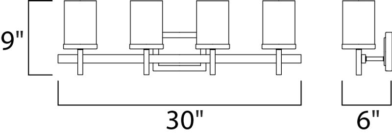 Tetra 30' 4 Light Vanity Lighting in Satin Nickel