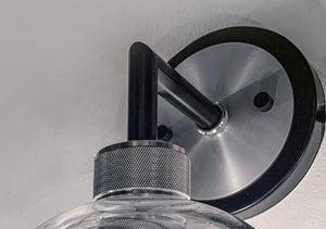Vessel 3 Light Vanity Lighting in Black and Brushed Aluminum