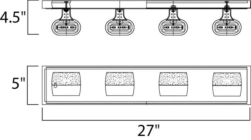Volt 27' 8 Light Vanity Lighting in Polished Chrome