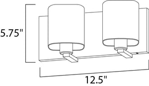 Wrap 12.5' 2 Light Vanity Lighting in Satin Nickel
