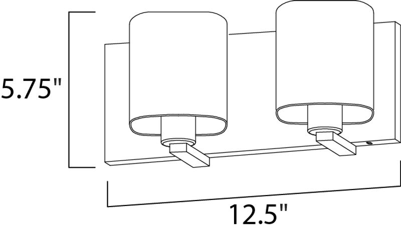 Wrap 12.5' 2 Light Vanity Lighting in Satin Nickel
