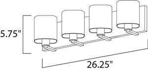 Wrap 26.25' 4 Light Vanity Lighting in Satin Nickel