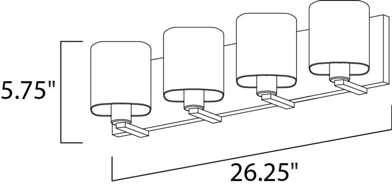 Wrap 26.25' 4 Light Vanity Lighting in Polished Chrome