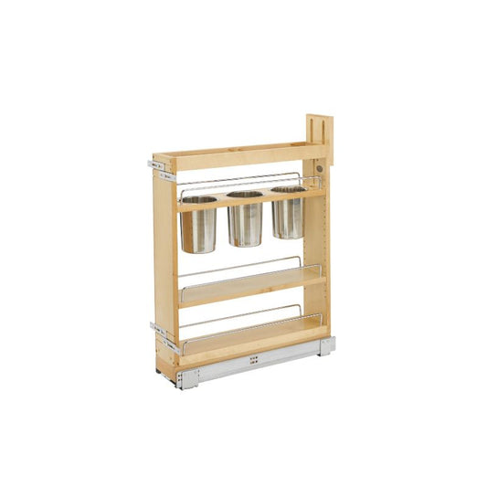 448 Series Natural Maple Utensil Base Pull-Out Organizer (6" x 21.63" x 29.5")