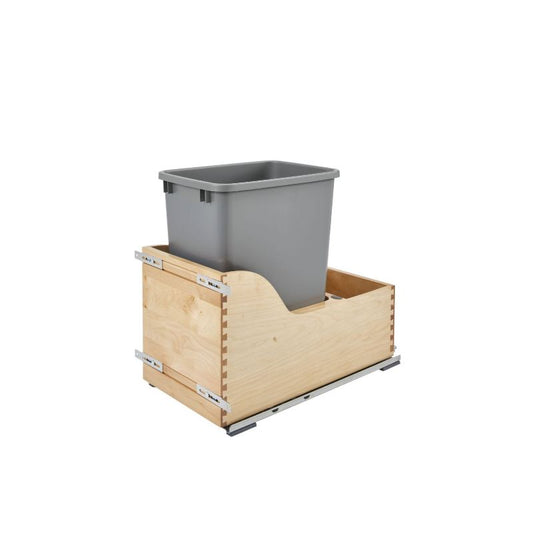 4WCSC Series Natural Maple Bottom -Mount Single Waste Container Pull-Out Organizer (12" x 21.75" x 19.5")
