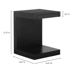 Moe's Home Zio Accent Table in Black (21' x 16' x 16') - AD-1024-02
