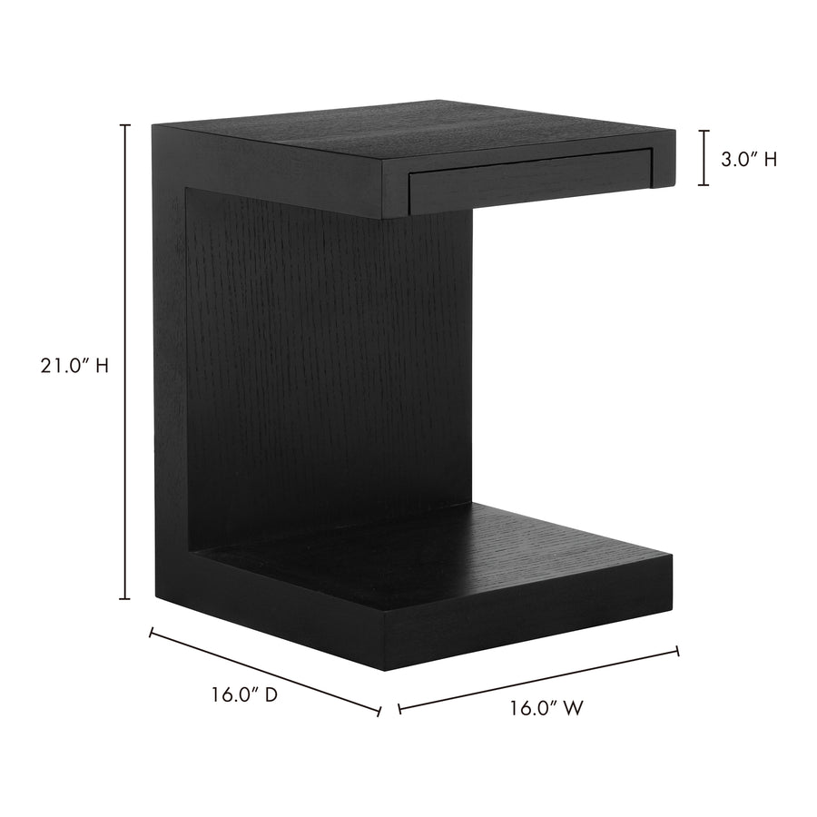 Moe's Home Zio Accent Table in Black (21' x 16' x 16') - AD-1024-02