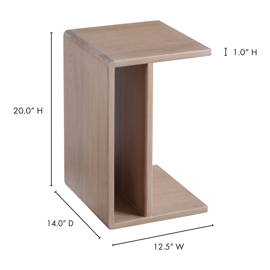 Moe's Home Hiroki Accent Table in White Oak (20' x 12.5' x 14') - BC-1094-18