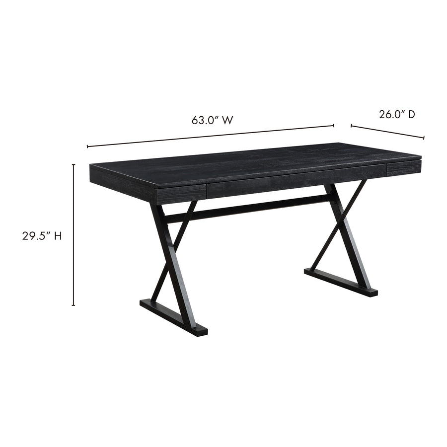 Moe's Home Profecto Desk in Black (29.5' x 63' x 26') - BC-1107-02
