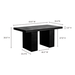 Moe's Home Aurelius Dining Table in Black (30' x 63' x 35.5') - BQ-1021-02
