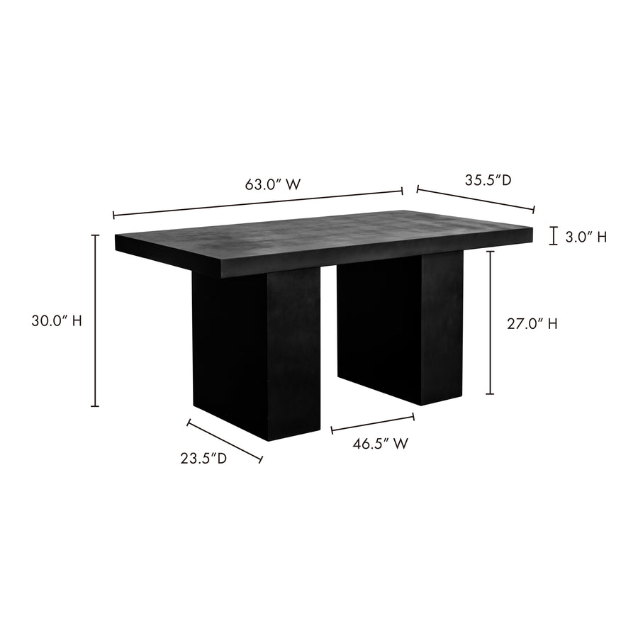 Moe's Home Aurelius Dining Table in Black (30' x 63' x 35.5') - BQ-1021-02